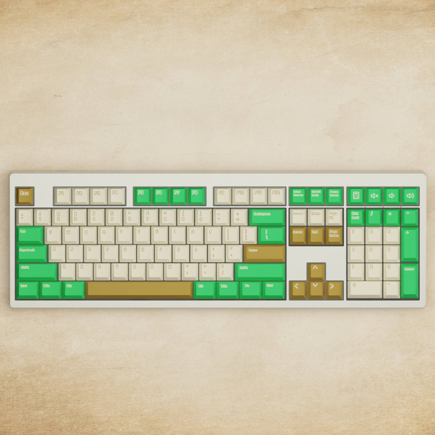 Monsgeek M5 - 100% Creamy Green Mechanical Keyboard - Goblintechkeys