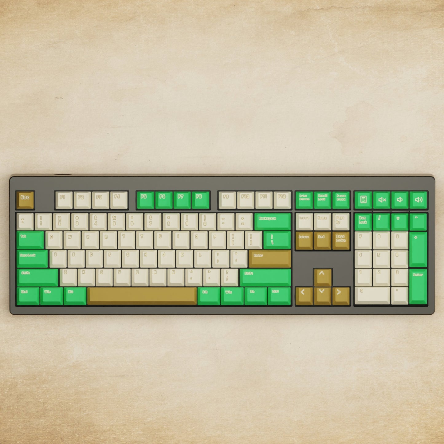 Monsgeek M5 - 100% Creamy Green Mechanical Keyboard - Goblintechkeys