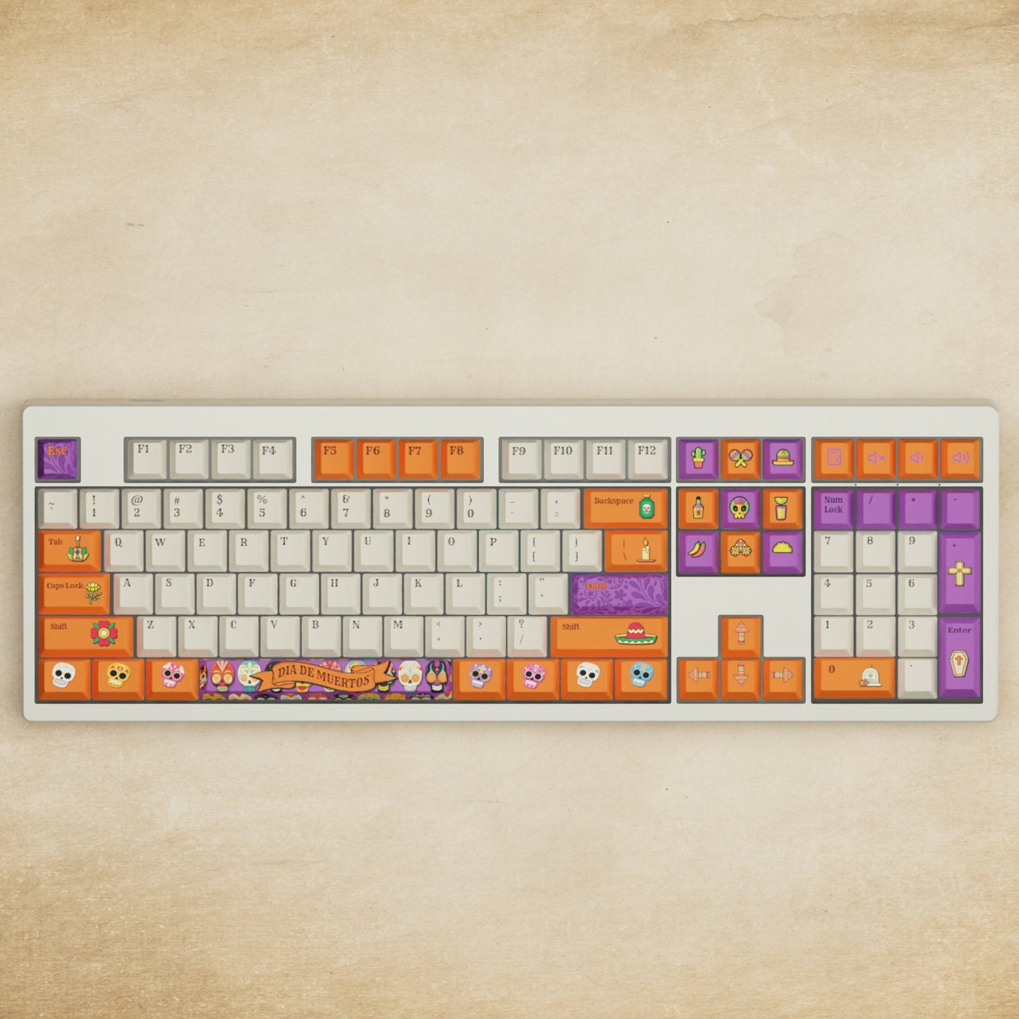 Monsgeek M5 - 100% Dia De Muertos Mechanical Keyboard - Goblintechkeys