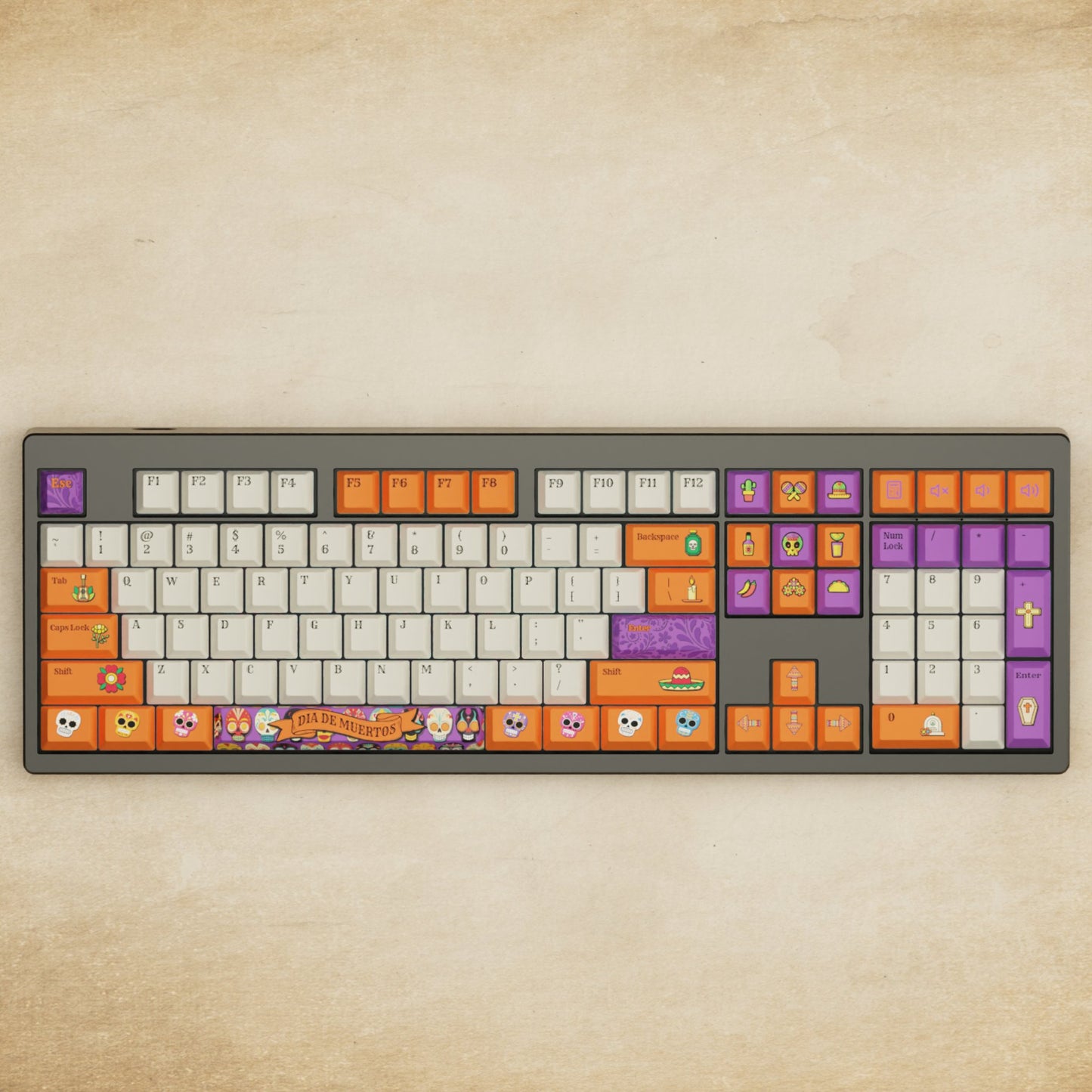 Monsgeek M5 - 100% Dia De Muertos Mechanical Keyboard - Goblintechkeys