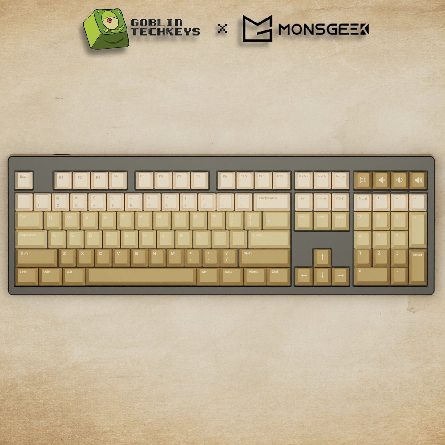 Monsgeek M5 - 100% Latte Mechanical Keyboard - Goblintechkeys
