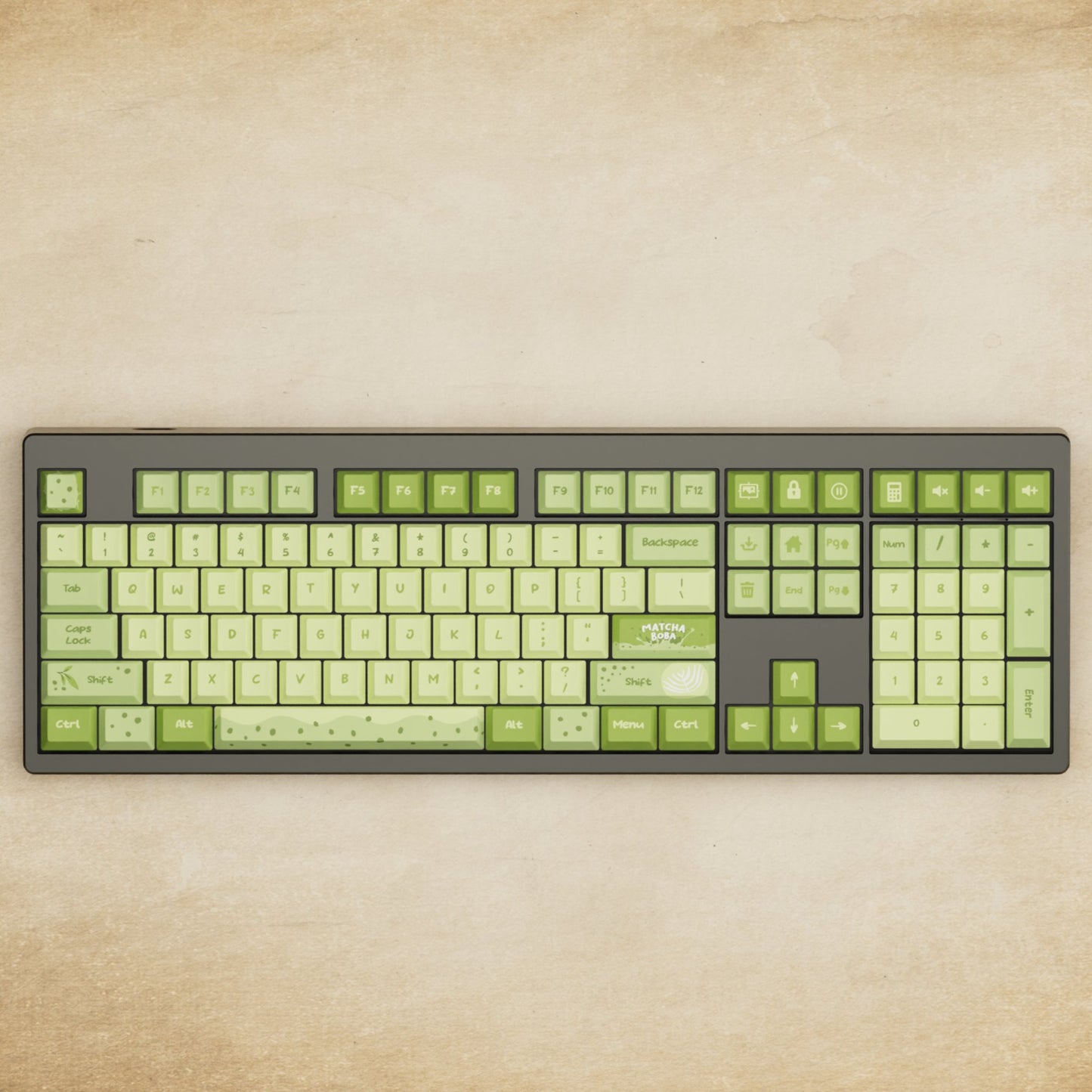Monsgeek M5 - 100% Matcha Boba Mechanical Keyboard - Goblintechkeys