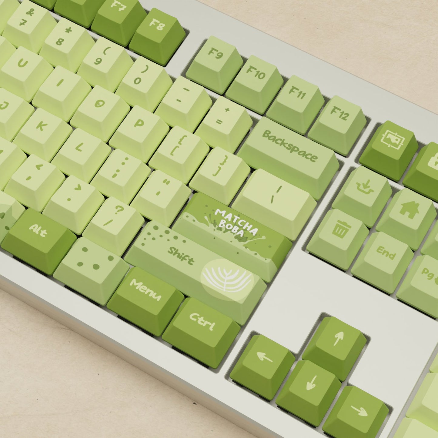 Monsgeek M5 - 100% Matcha Boba Mechanical Keyboard - Goblintechkeys