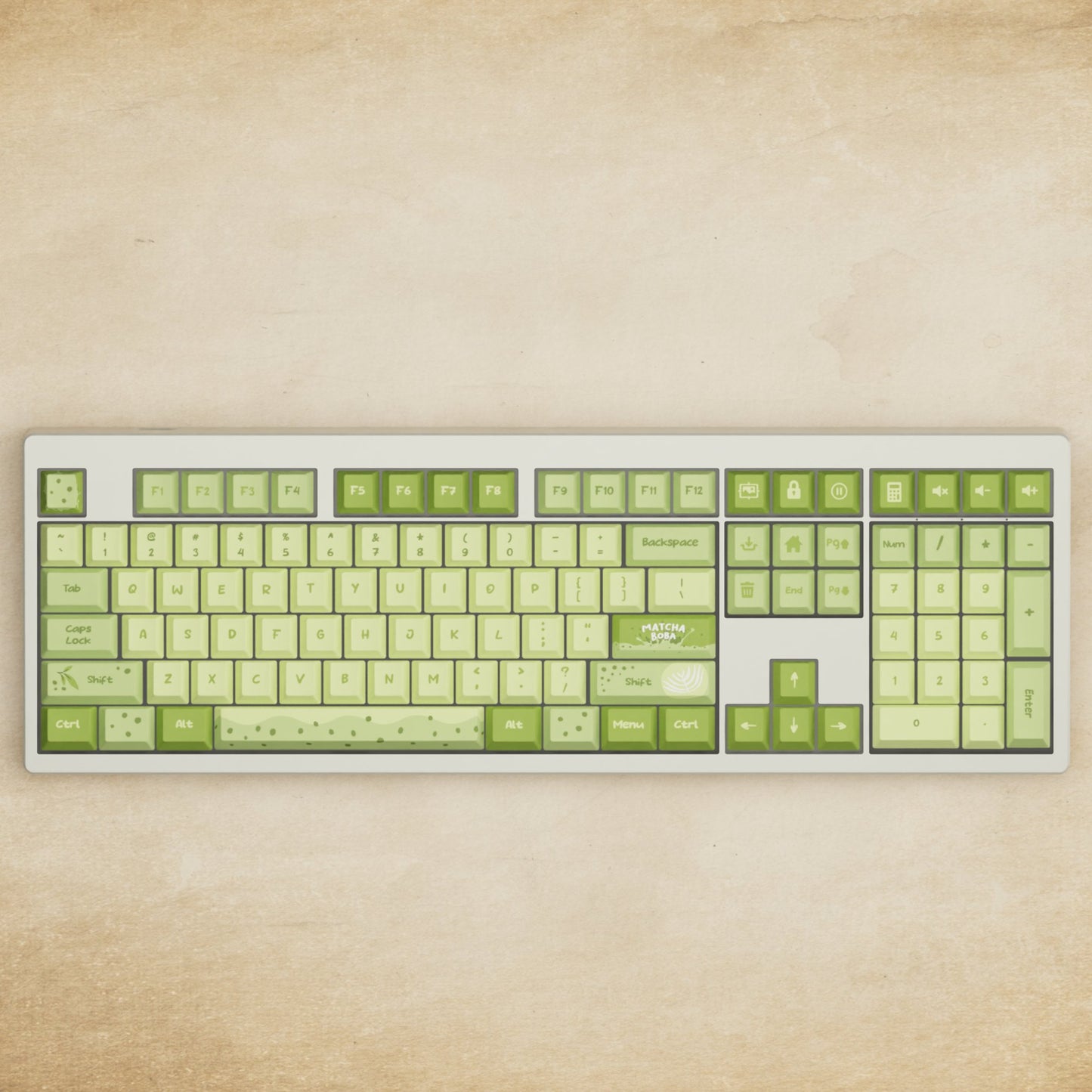 Monsgeek M5 - 100% Matcha Boba Mechanical Keyboard - Goblintechkeys