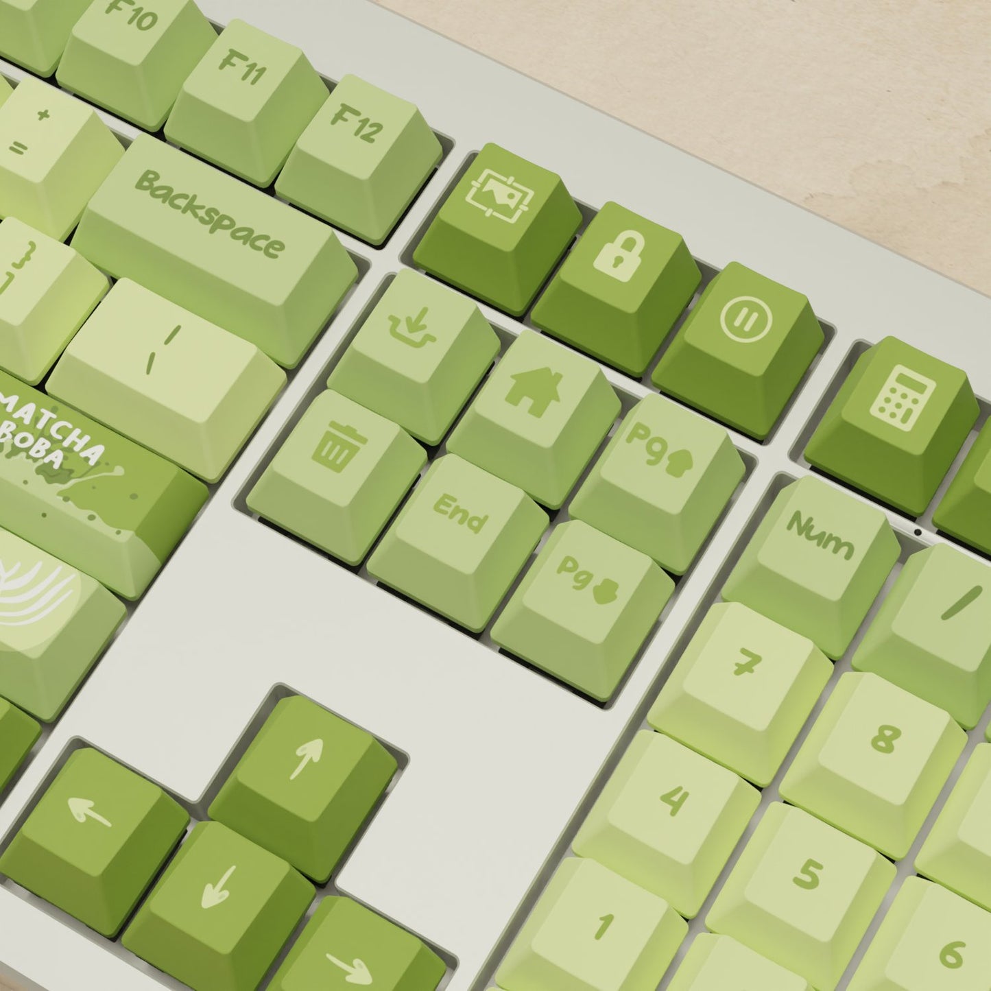 Monsgeek M5 - 100% Matcha Boba Mechanical Keyboard - Goblintechkeys