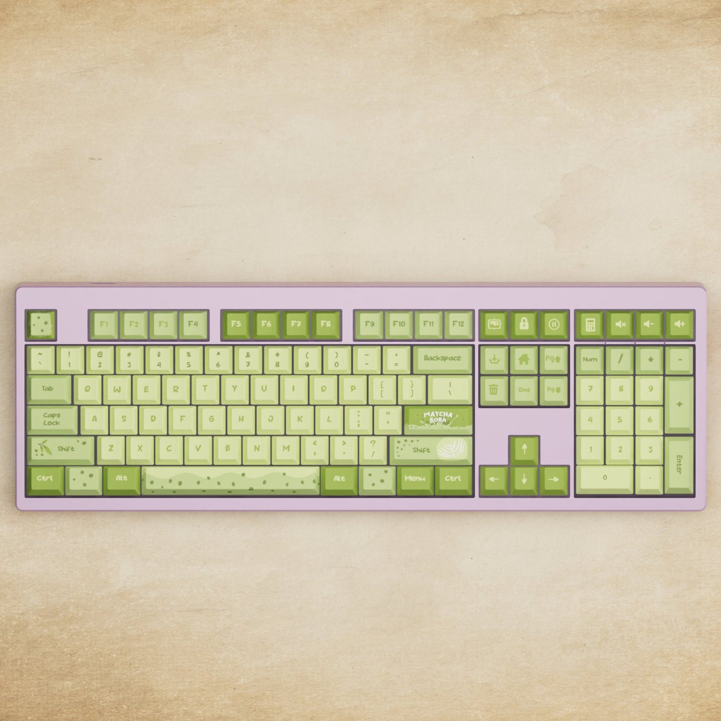 Monsgeek M5 - 100% Matcha Boba Mechanical Keyboard - Goblintechkeys