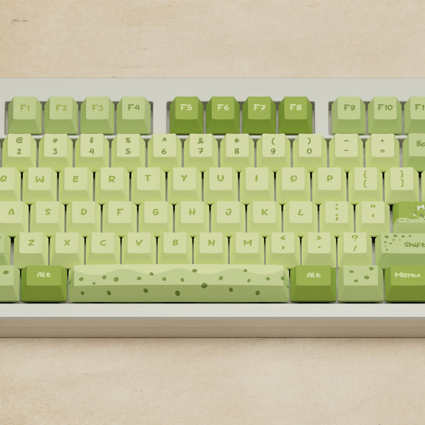Monsgeek M5 - 100% Matcha Boba Mechanical Keyboard - Goblintechkeys