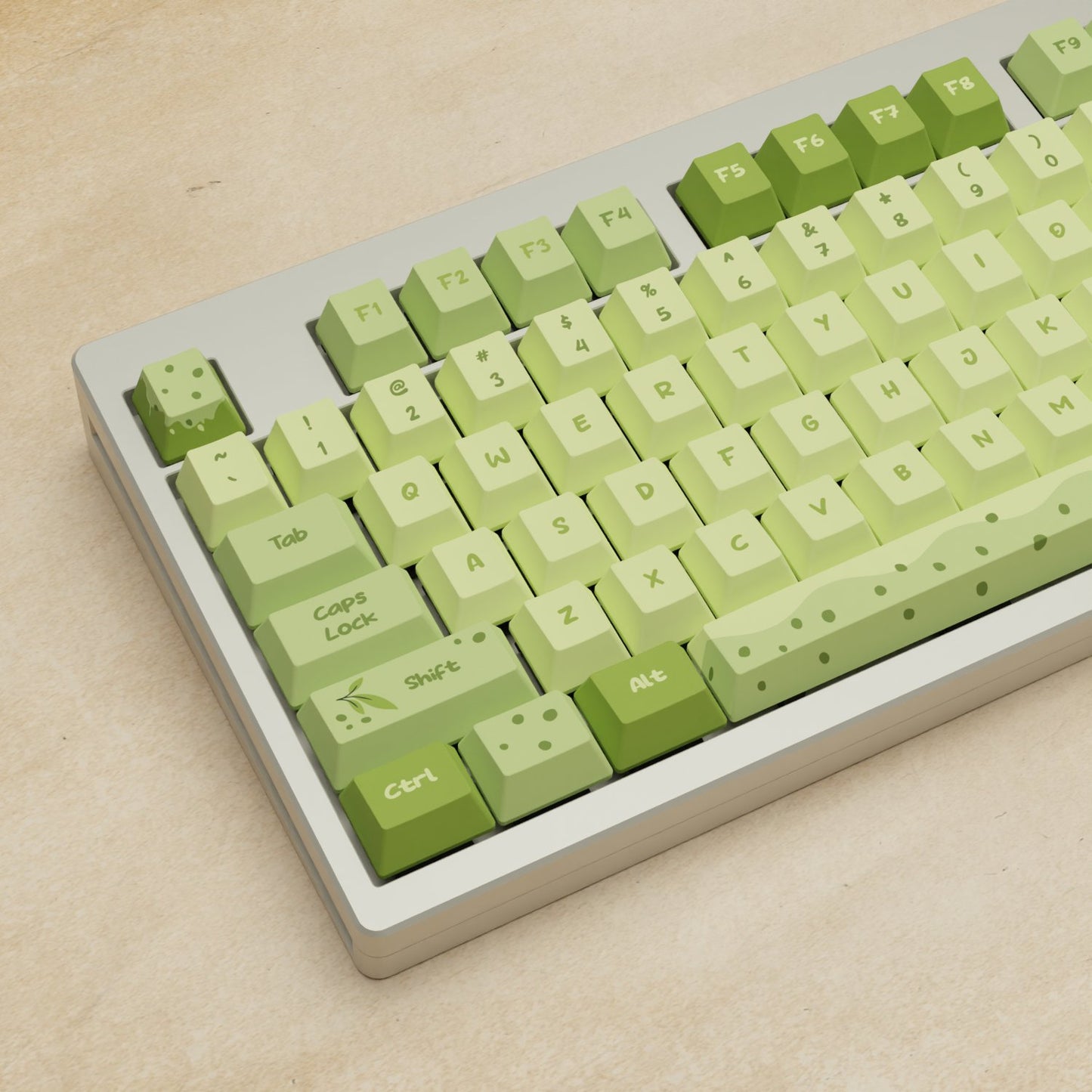Monsgeek M5 - 100% Matcha Boba Mechanical Keyboard - Goblintechkeys