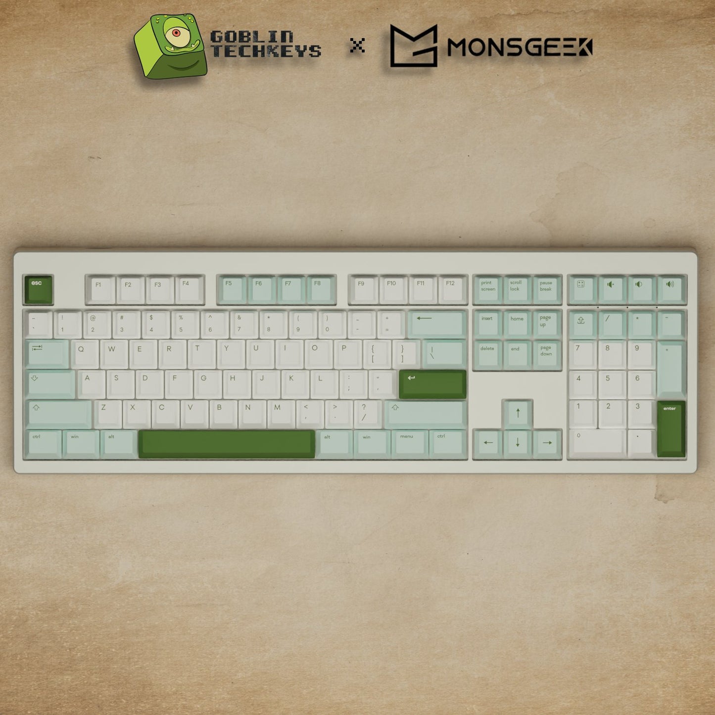 Monsgeek M5 - 100% Matcha Mechanical Keyboard - Goblintechkeys
