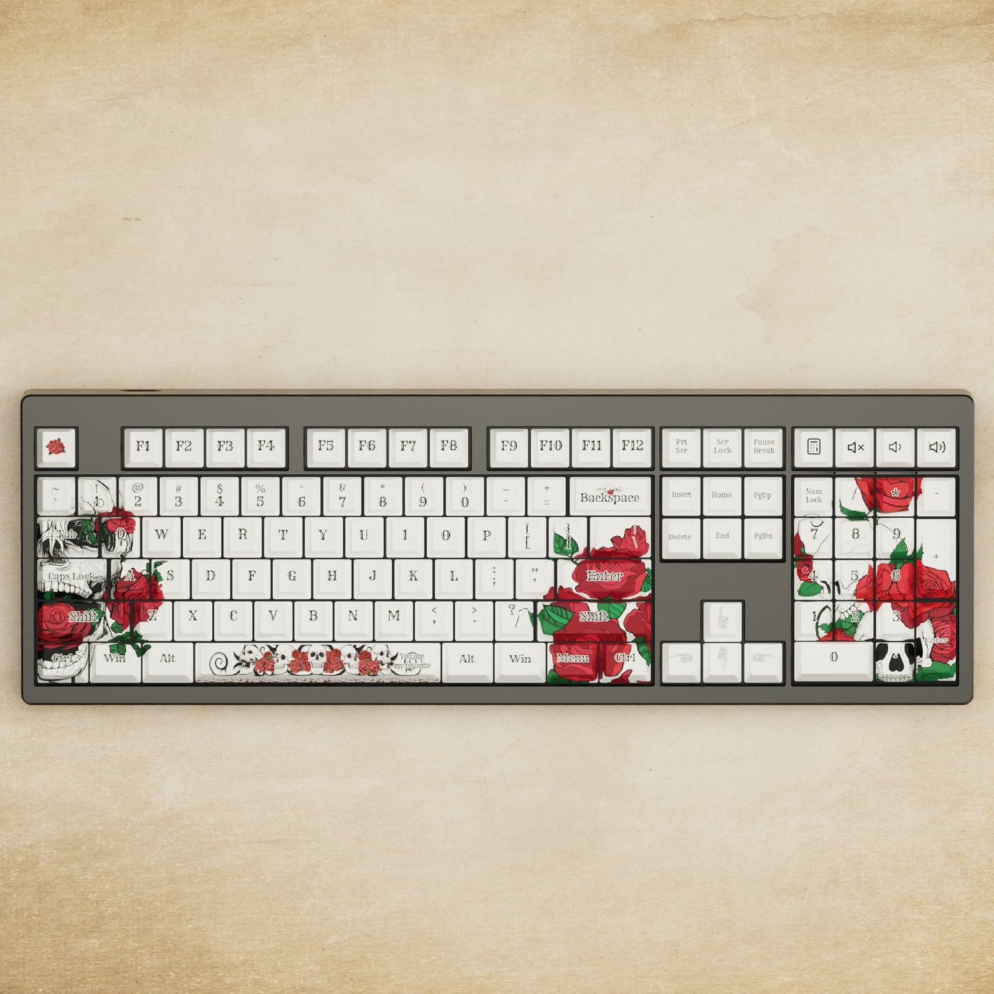 Monsgeek M5 - 100% Skulls & Roses Mechanical Keyboard - Goblintechkeys