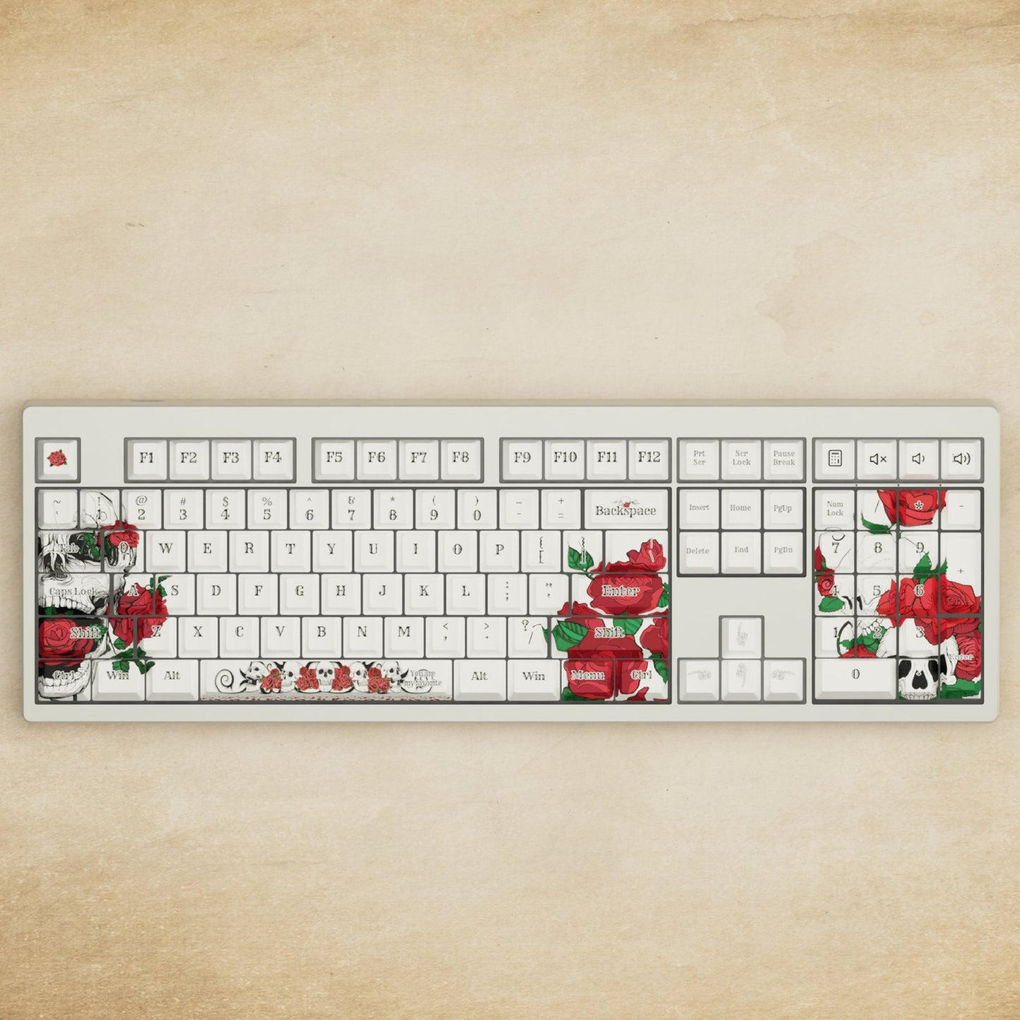 Monsgeek M5 - 100% Skulls & Roses Mechanical Keyboard - Goblintechkeys