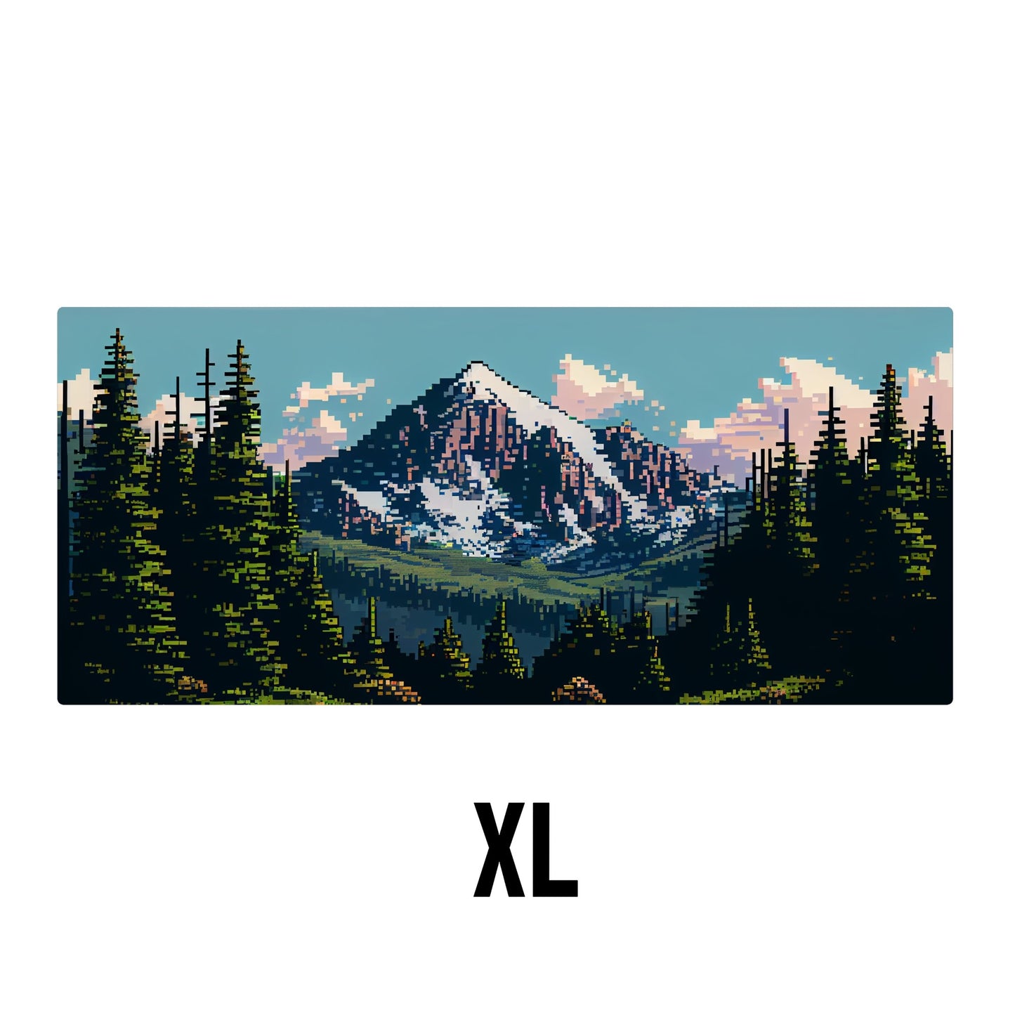 Pixelated Mountain View Desk Mat | Mouse Pad | Gaming & Office Desk Mat - Goblintechkeys