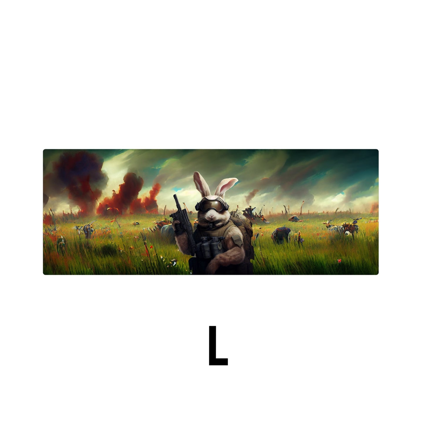 Rabbit Soldier Desk Mat | Mouse Pad | Gaming & Office Desk Mat - Goblintechkeys