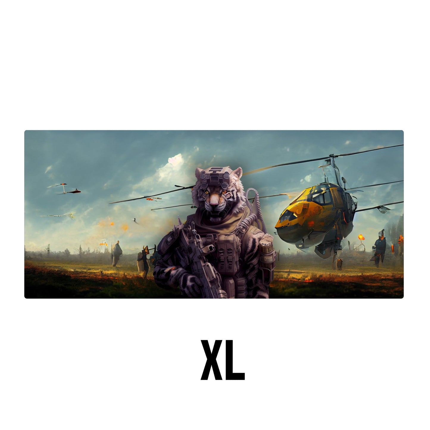 Tiger Soldier Desk Mat | Mouse Pad | Gaming & Office Desk Mat - Goblintechkeys