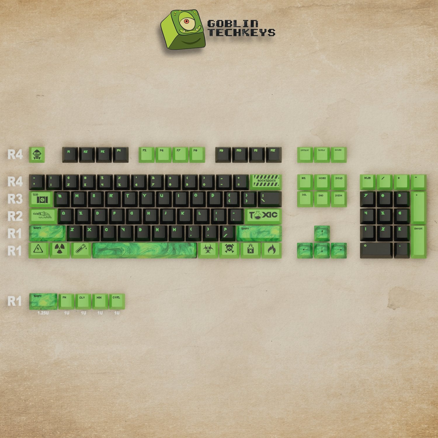 HipyoCaps Jungle, Plant Themed Keycap Set, 159 Keys PBT Keycaps