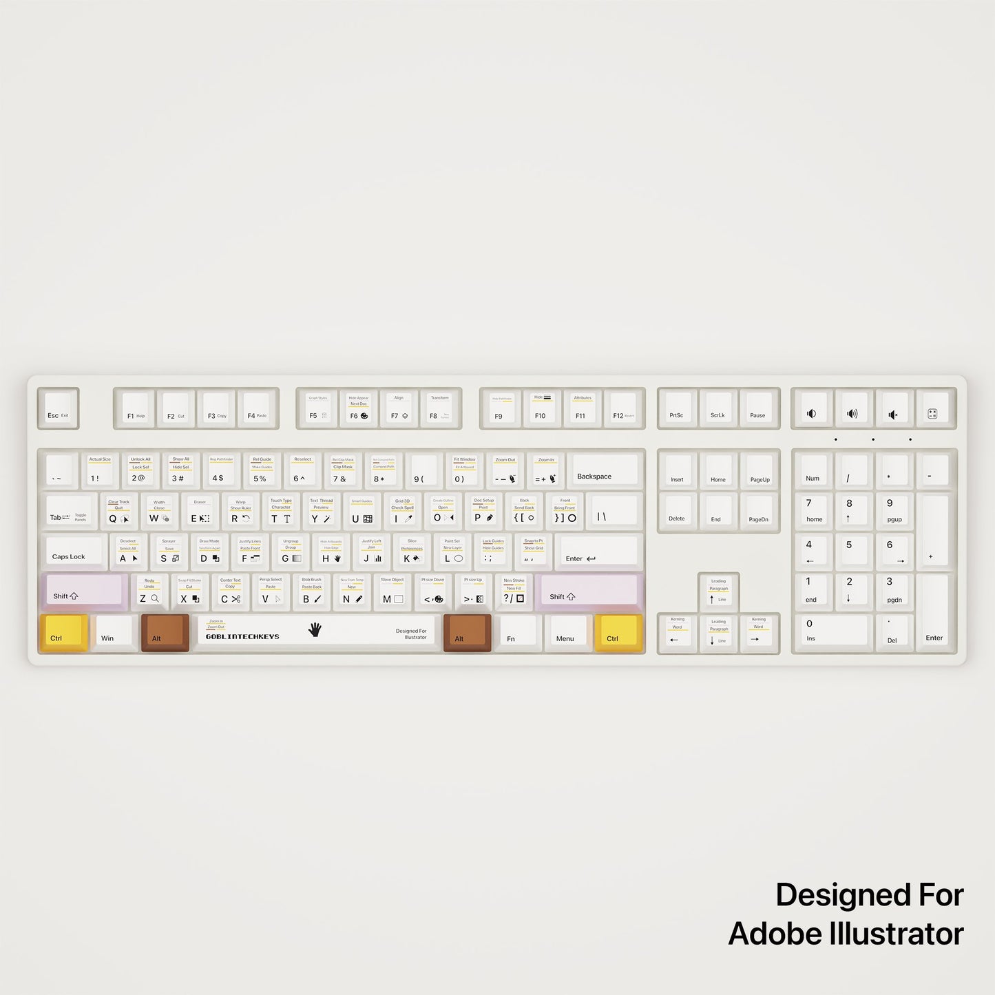 Adobe Illustrator Shortcut Key Mechanical Keyboard [MAC & PC] | Wireless & RGB Backlit - Goblintechkeys