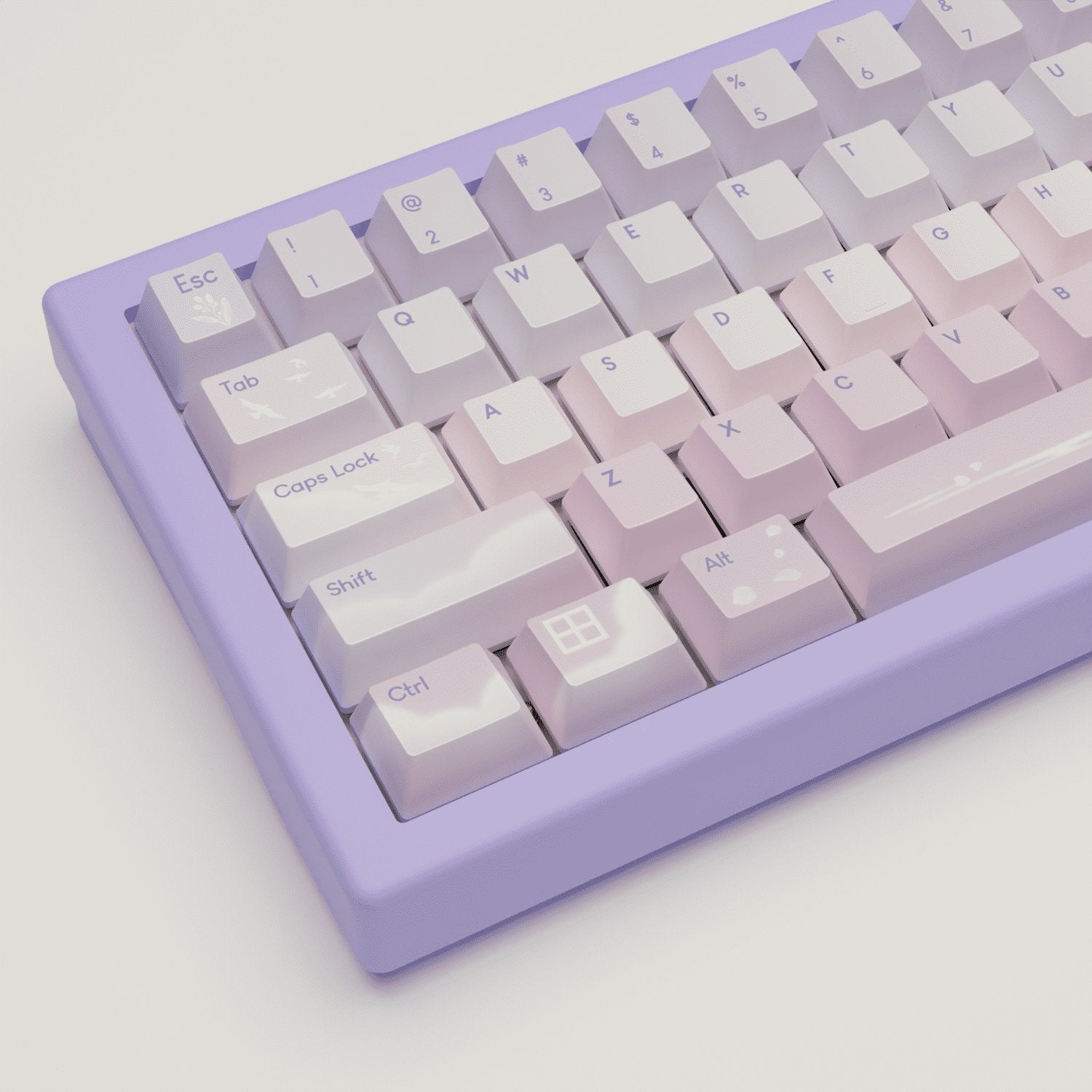 Aesthetic Sky Design Keycaps and Mechanical Keyboard - Goblintechkeys