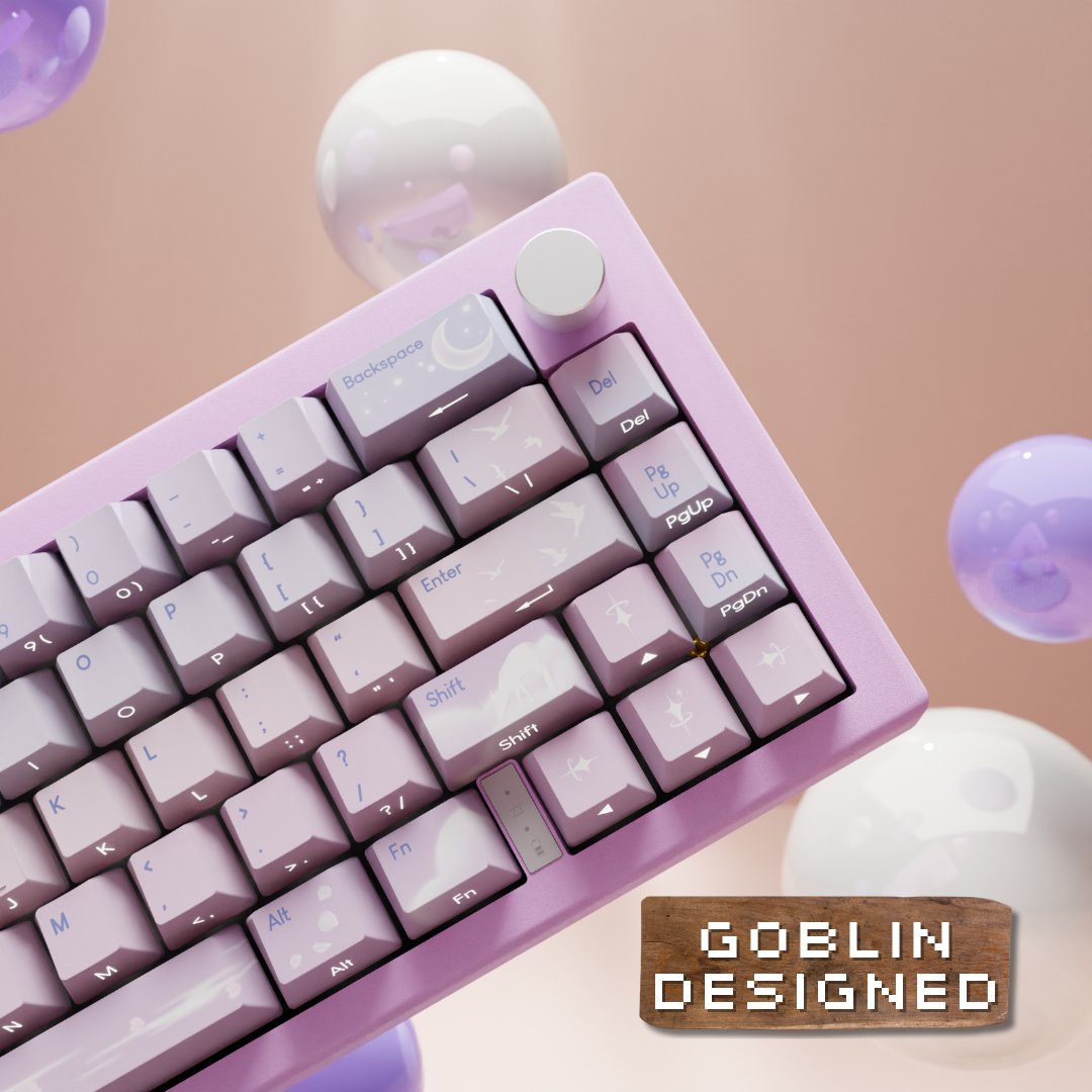Aesthetic Sky Goblin - designed 65 Keyboard - Goblintechkeys