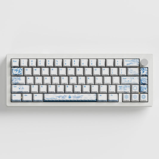 Blue pottery Keycaps - Goblintechkeys