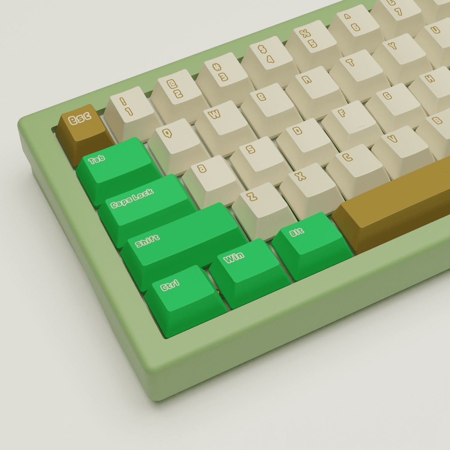 Creamy Green Keycaps - Goblintechkeys