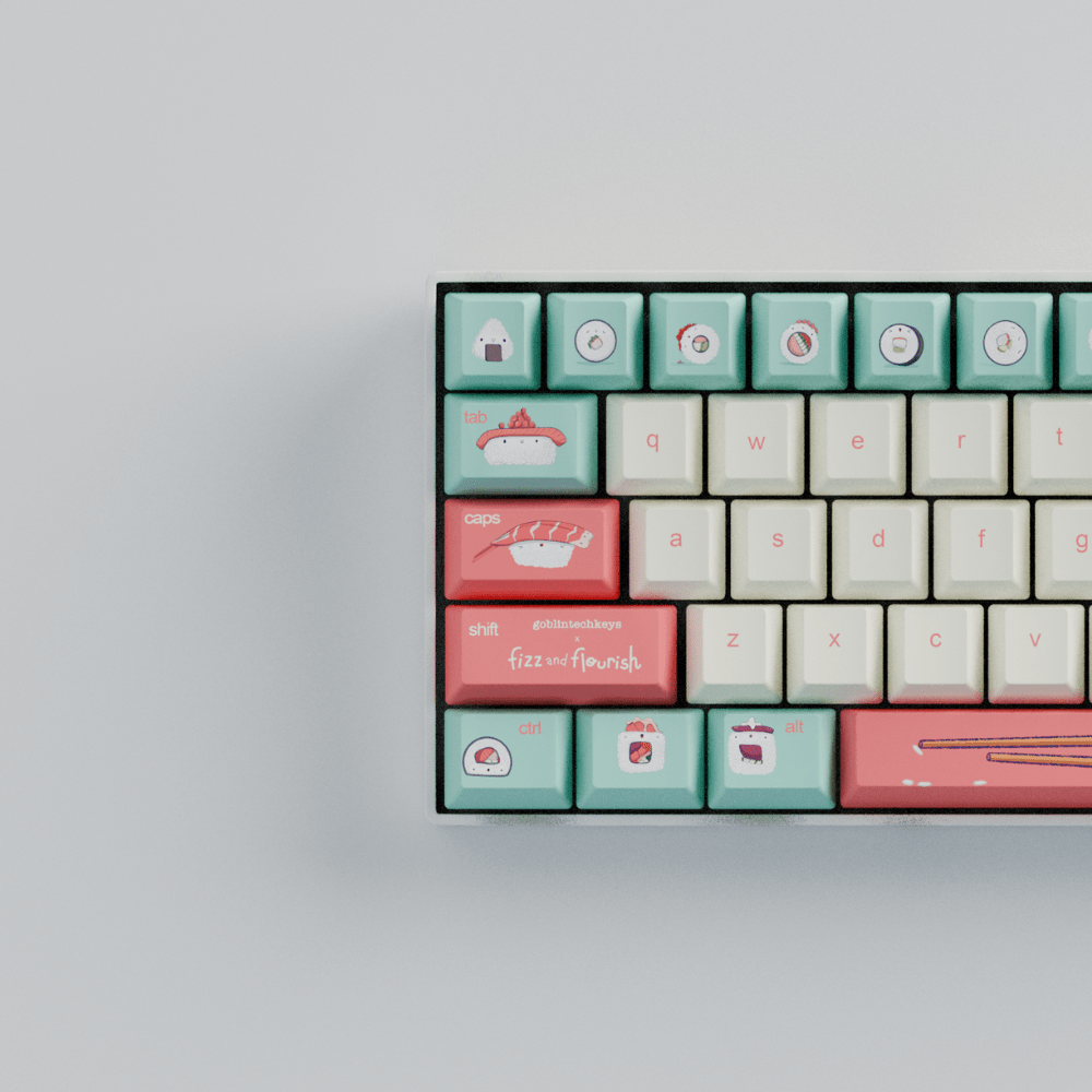 Fizz and Flourish Artist 60% RGB Mechanical Keyboard + Keycaps - Goblintechkeys