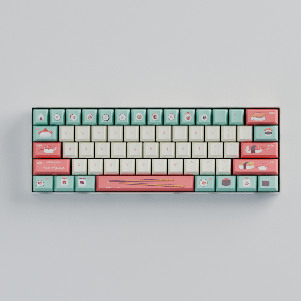 Fizz and Flourish Artist 60% RGB Mechanical Keyboard + Keycaps - Goblintechkeys