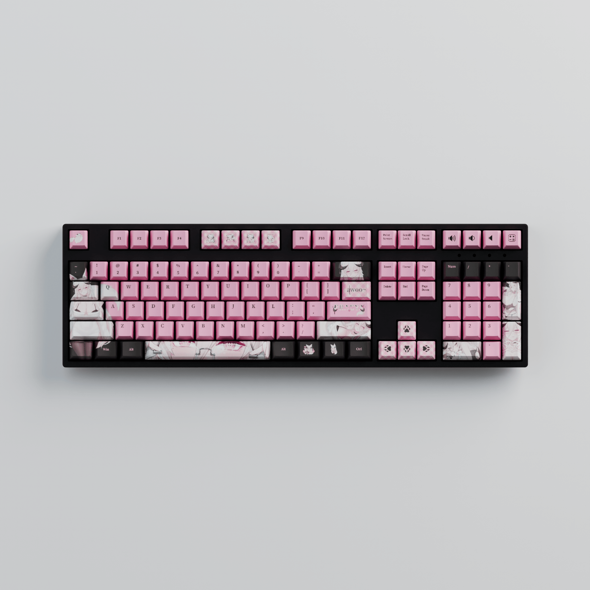 Fraeya Vtuber 100% RGB Mechanical Keyboard + Keycaps - Goblintechkeys