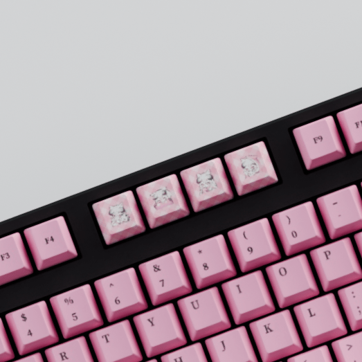 Fraeya Vtuber 100% RGB Mechanical Keyboard + Keycaps - Goblintechkeys