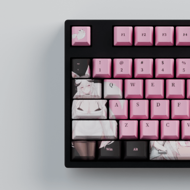 Fraeya Vtuber 100% RGB Mechanical Keyboard + Keycaps - Goblintechkeys