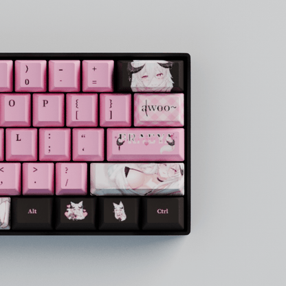 Fraeya Vtuber 60% RGB Mechanical Keyboard + Keycaps - Goblintechkeys