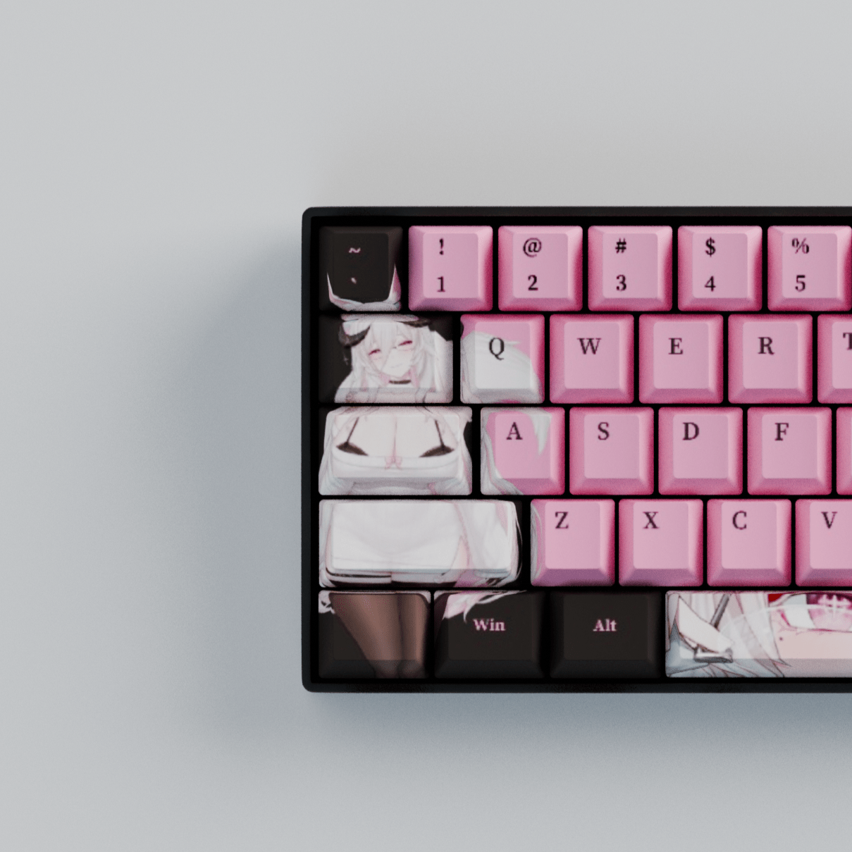 Fraeya Vtuber 60% RGB Mechanical Keyboard + Keycaps - Goblintechkeys