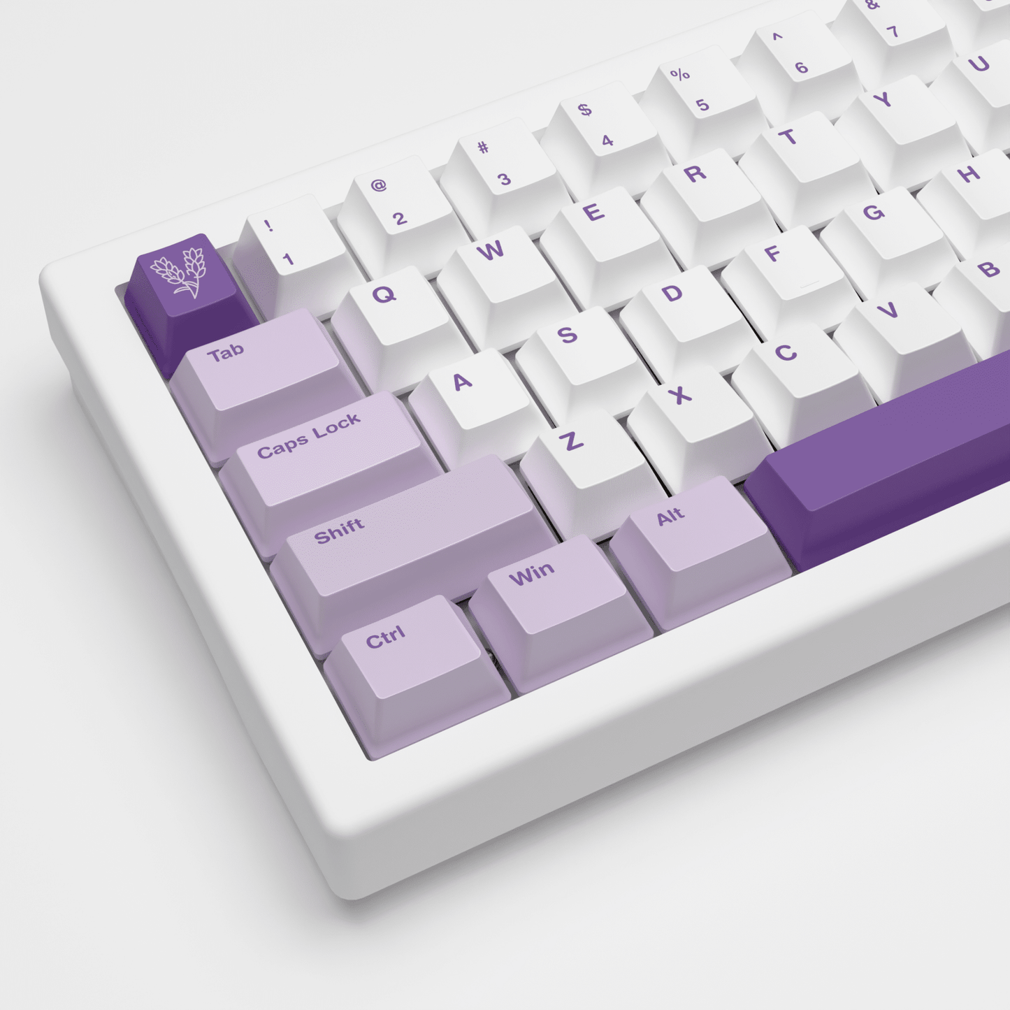 Lavender Design Keycaps and Mechanical Keyboard - Goblintechkeys
