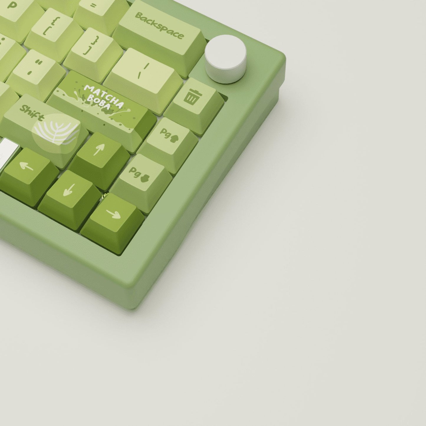 Matcha Boba Design Keycaps and Mechanical Keyboard - Goblintechkeys