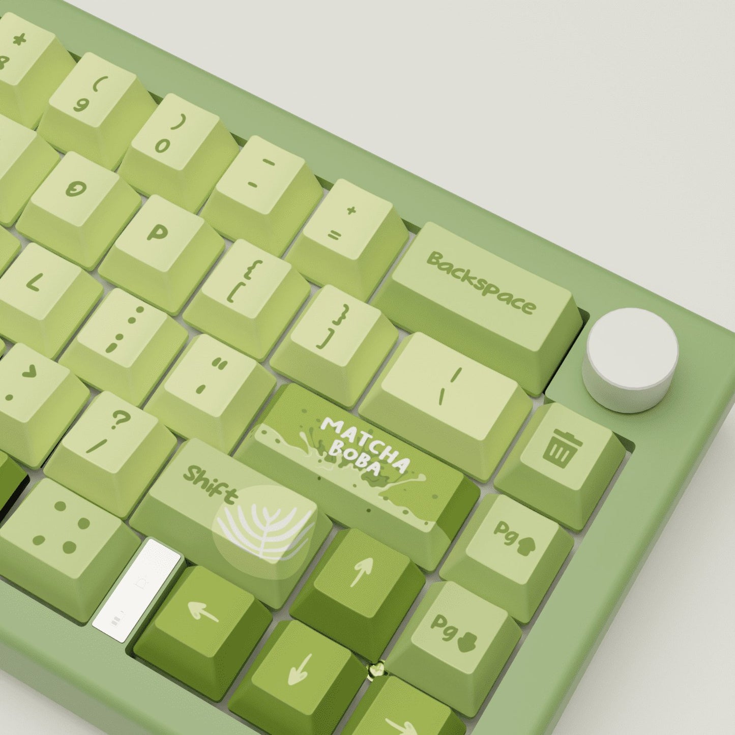 Matcha Boba Design Keycaps and Mechanical Keyboard - Goblintechkeys