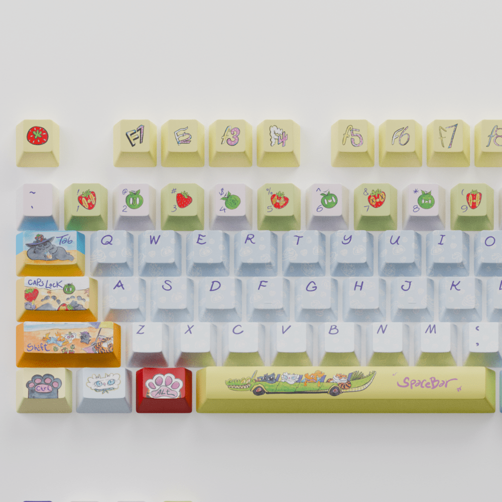 Myni Mart Family Summer Holiday 168 keys Keycaps Set (Collabs) - Goblintechkeys