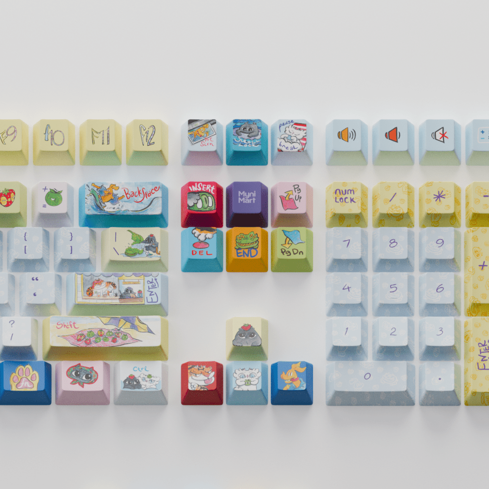 Myni Mart Family Summer Holiday 168 keys Keycaps Set (Collabs) - Goblintechkeys