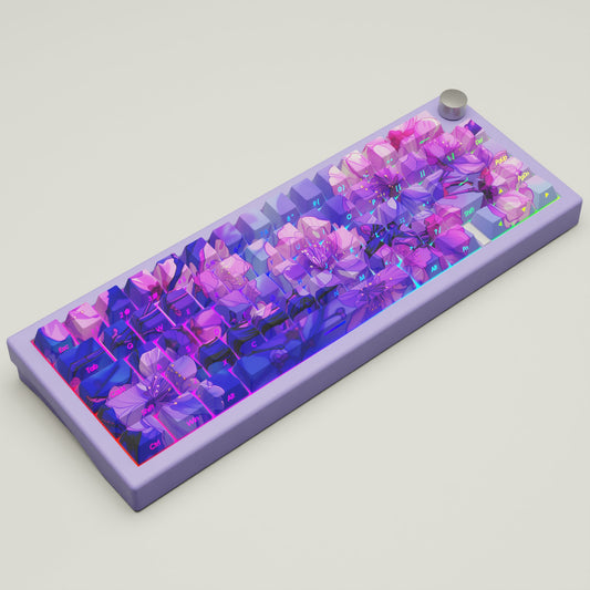 Purple Sakura GMK67 Keyboard | Designed By Serenity Starlight - Goblintechkeys
