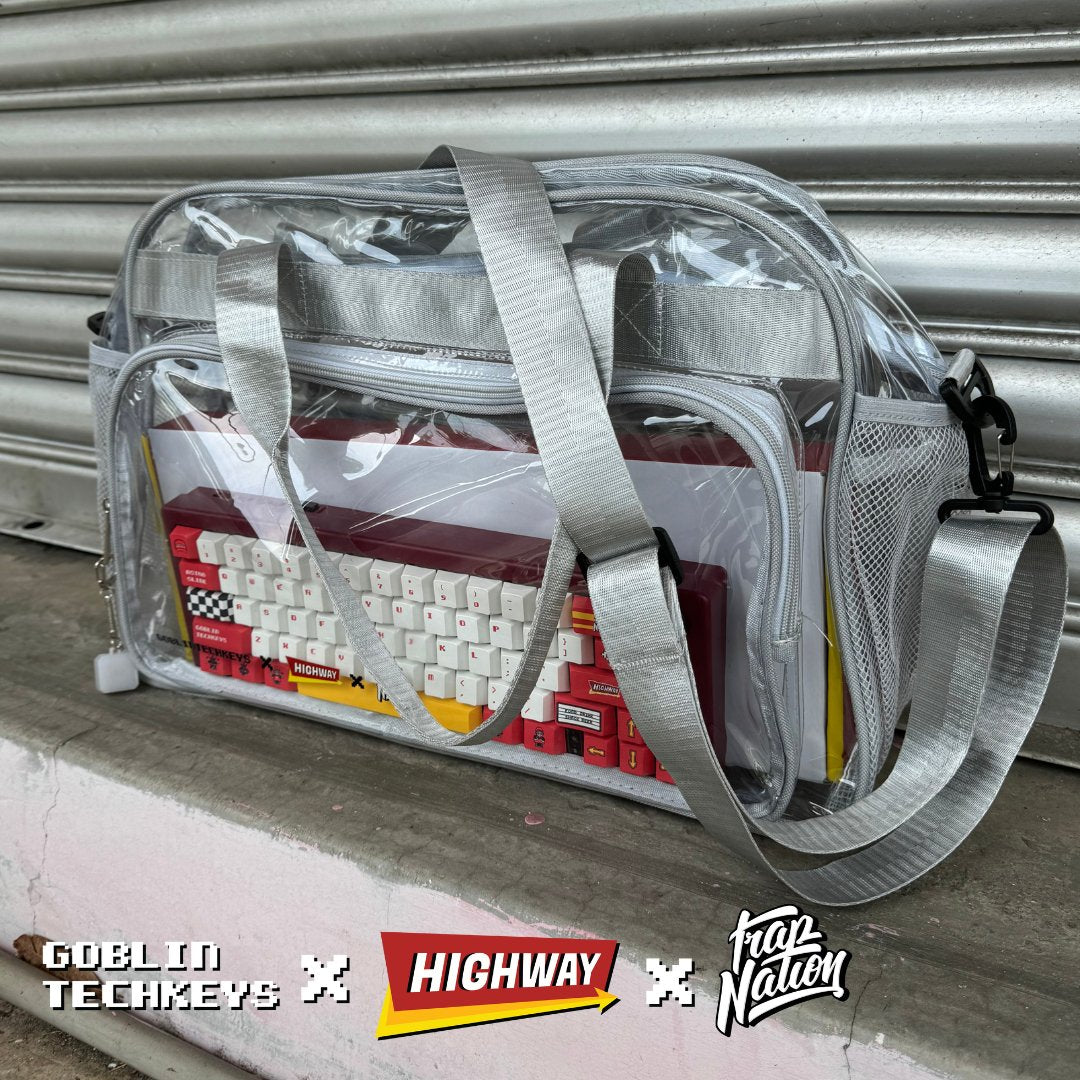 [Ready stock] Goblintechkeys x Highway Cafe x Trap Nation Transparent Sling Bag - Goblintechkeys