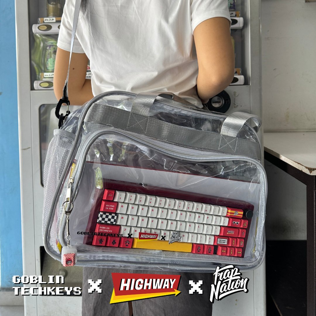 [Ready stock] Goblintechkeys x Highway Cafe x Trap Nation Transparent Sling Bag - Goblintechkeys