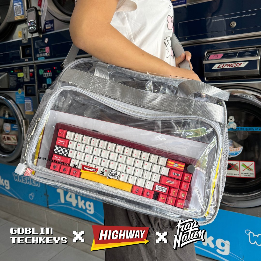 [Ready stock] Goblintechkeys x Highway Cafe x Trap Nation Transparent Sling Bag - Goblintechkeys