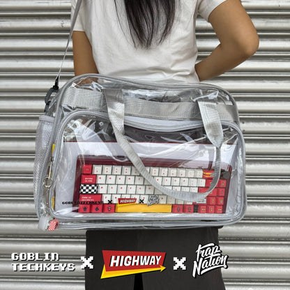 [Ready stock] Goblintechkeys x Highway Cafe x Trap Nation Transparent Sling Bag - Goblintechkeys