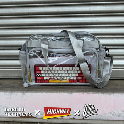 [Ready stock] Goblintechkeys x Highway Cafe x Trap Nation Transparent Sling Bag - Goblintechkeys