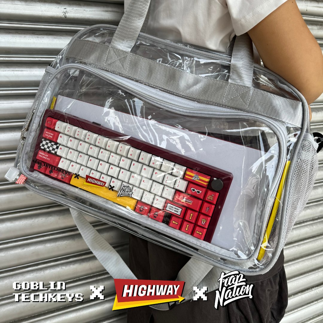 [Ready stock] Goblintechkeys x Highway Cafe x Trap Nation Transparent Sling Bag - Goblintechkeys