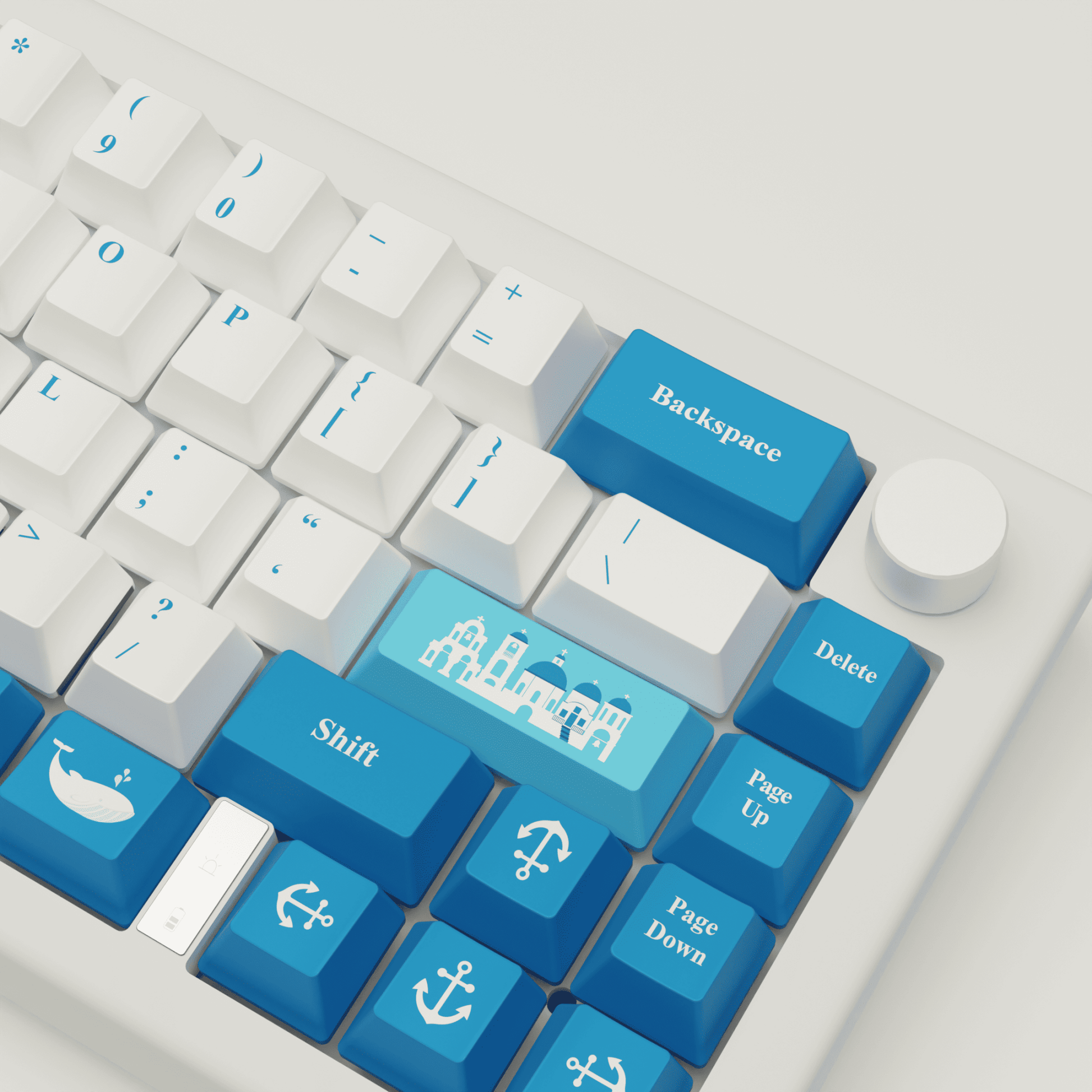 Santorini Story Design Keycaps and Mechanical Keyboard - Goblintechkeys