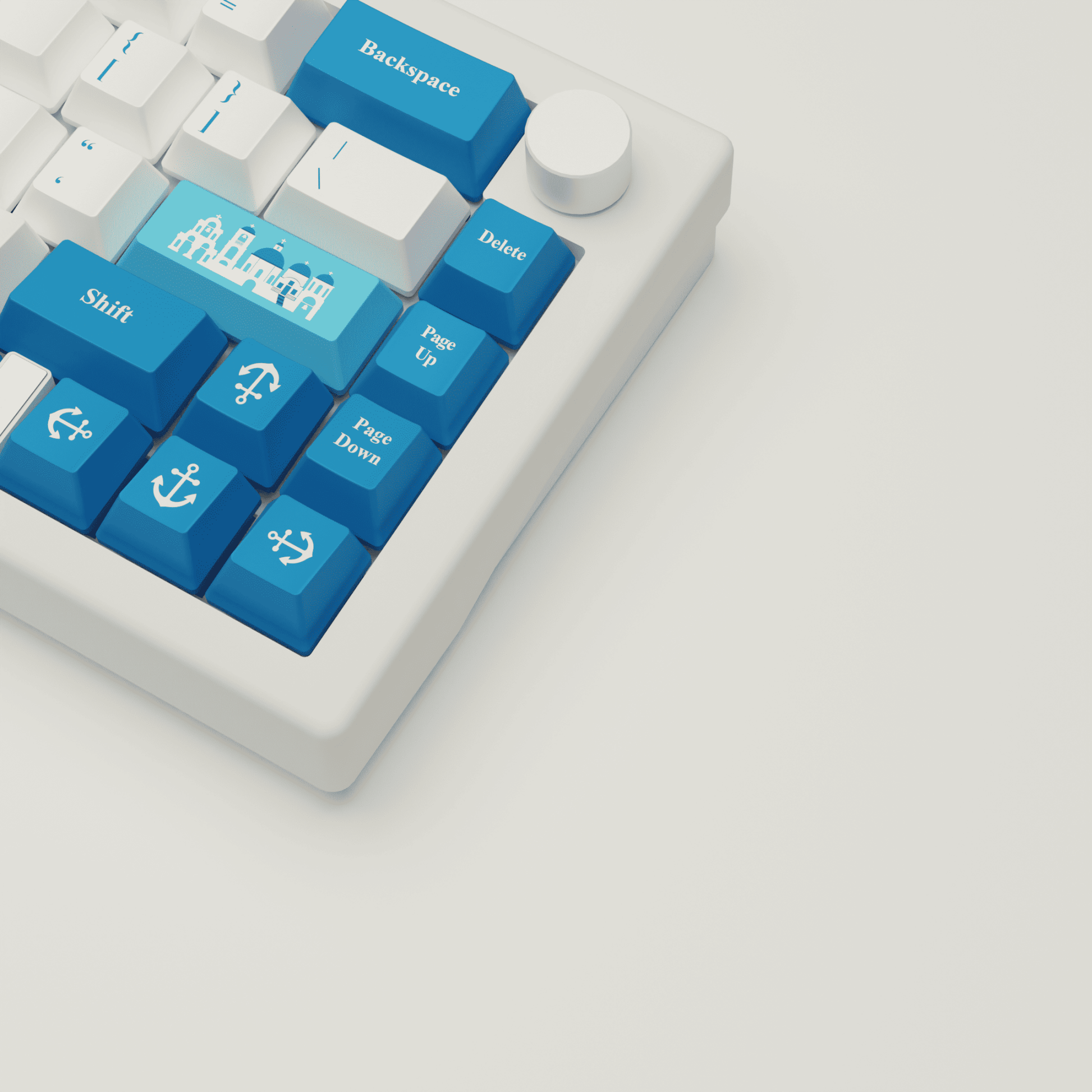 Santorini Story Design Keycaps and Mechanical Keyboard - Goblintechkeys