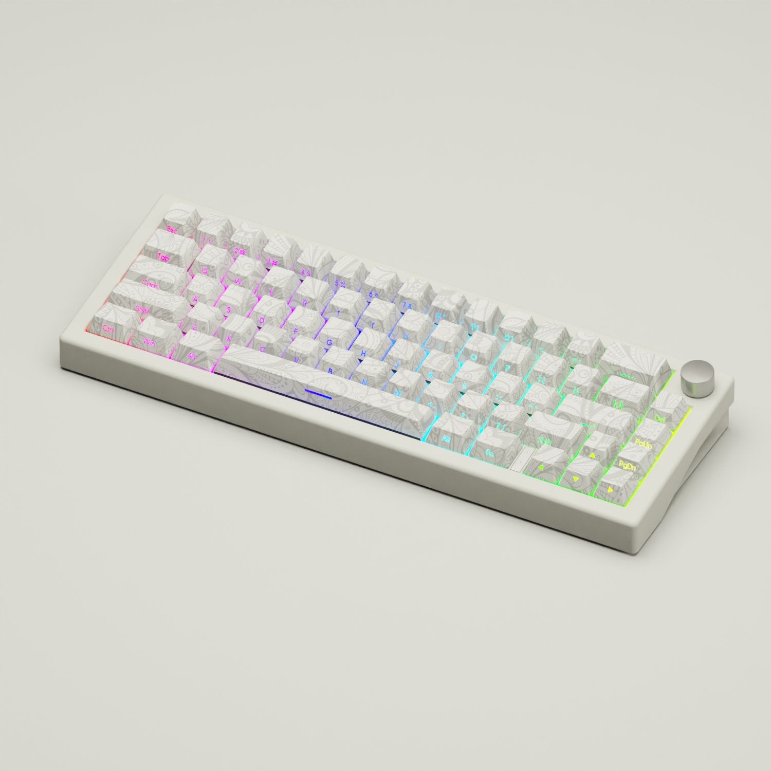 Schnellegang (WHITE) GMK67 Keyboard(65% Mechanical Keyboard with knob) - Goblintechkeys