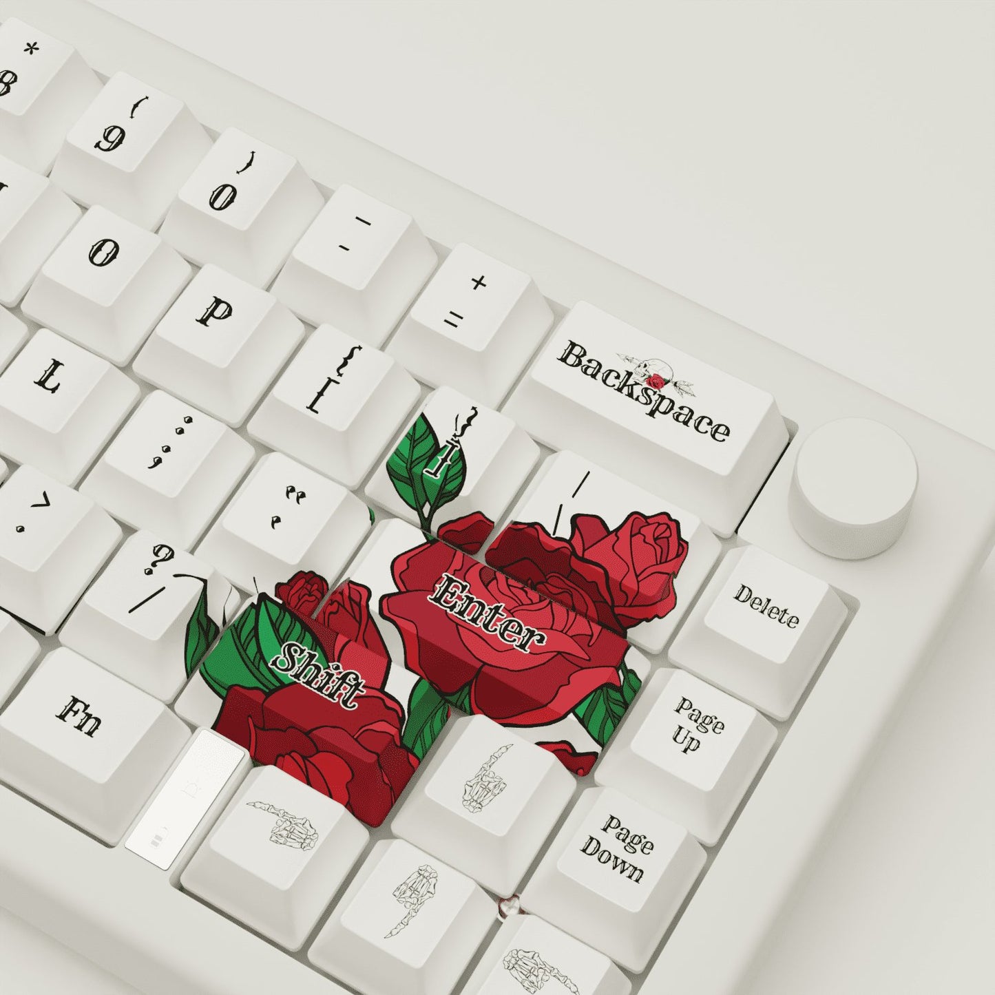 Skull & Roses Design Keycaps and Mechanical Keyboard - Goblintechkeys