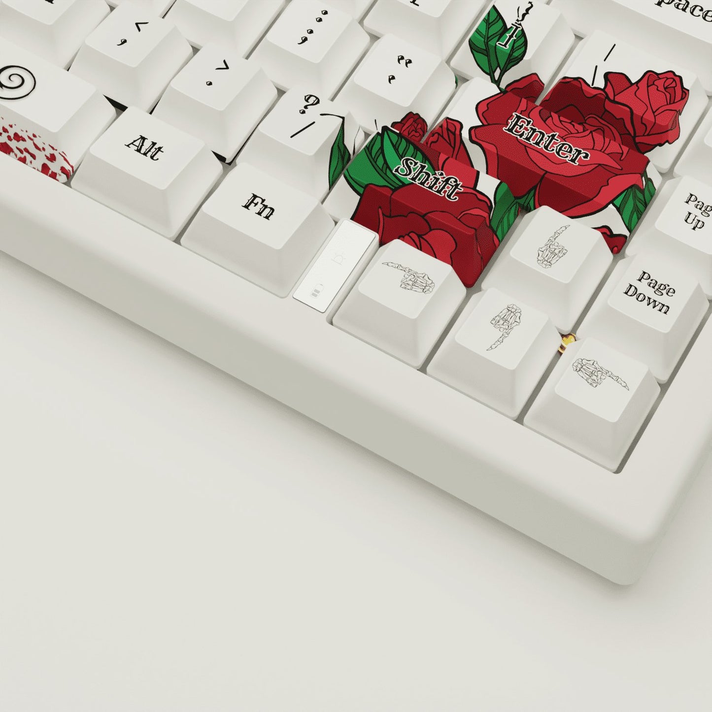 Skull & Roses Design Keycaps and Mechanical Keyboard - Goblintechkeys