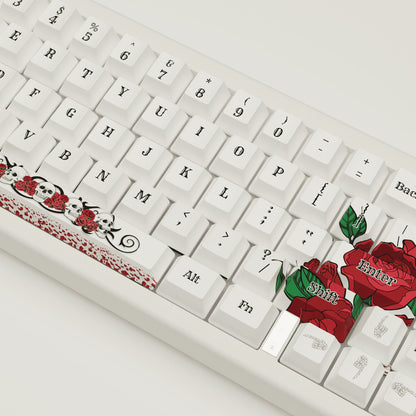 Skull & Roses Design Keycaps and Mechanical Keyboard - Goblintechkeys