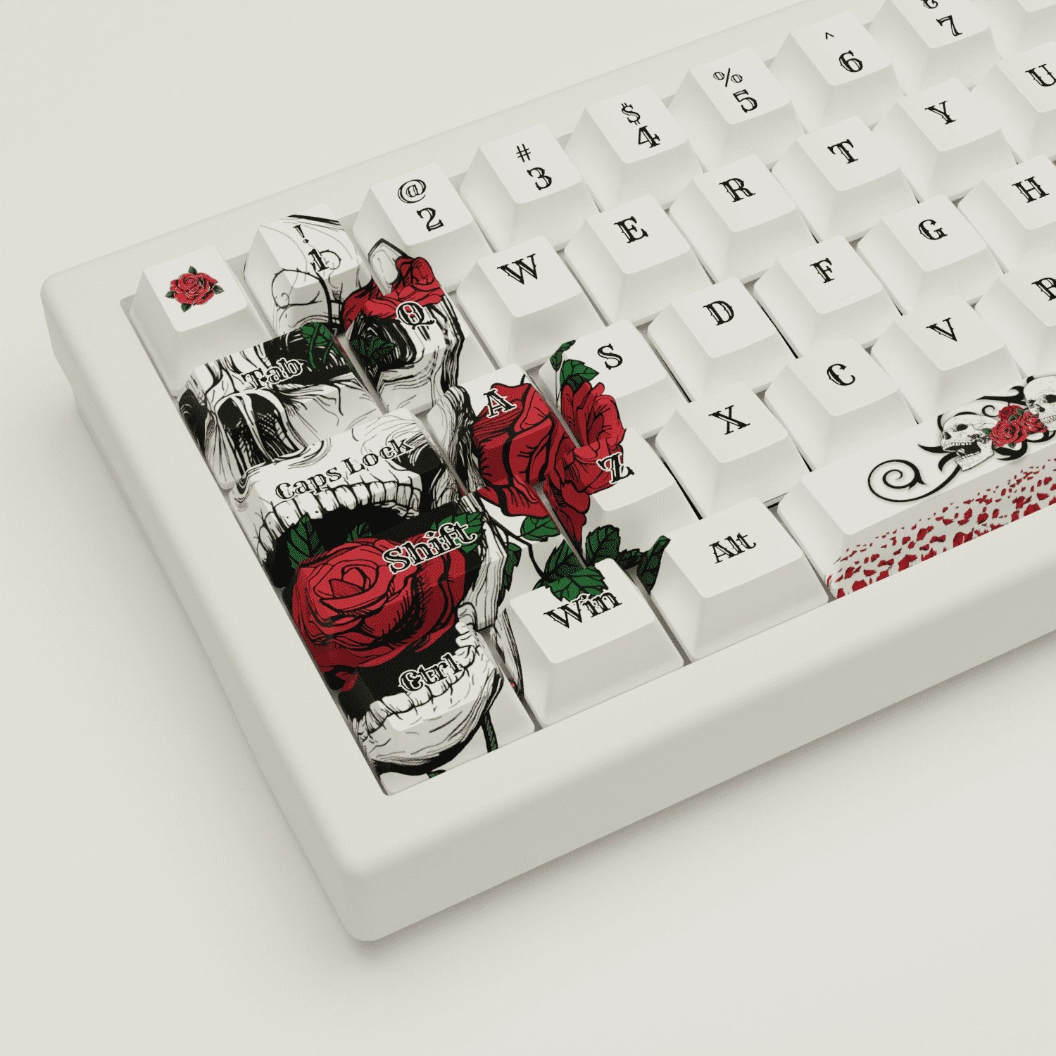 Skull & Roses Design Keycaps and Mechanical Keyboard - Goblintechkeys